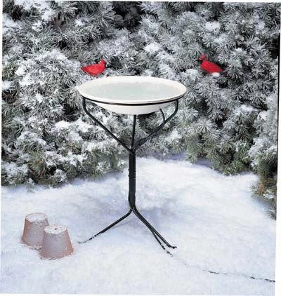 Allied Precision Inc API Heated Oasis Bird Bath W/ Metal Stand 1 Allied Precision Inc API Heated Oasis Bird Bath W/ Metal Stand