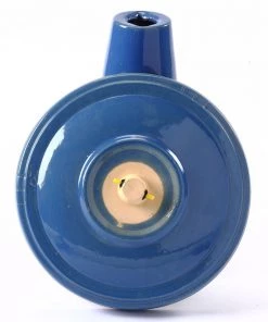 Birds Choice Simple Elegance Bellflower Blue Glazed Clay Birdbath