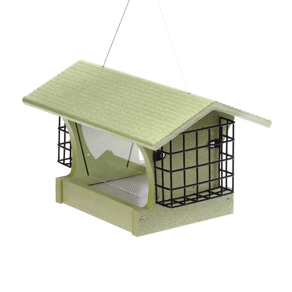 Birds Choice GREEN SOLUTIONS HOPPER FEEDER WITH SUETS - 3 QUART 1 Birds Choice GREEN SOLUTIONS HOPPER FEEDER WITH SUETS - 3 QUART