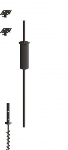 Birds Choice 1" Round Pole 2 Flange Kit - 60" Tall 1 Birds Choice 1" Round Pole 2 Flange Kit - 60" Tall