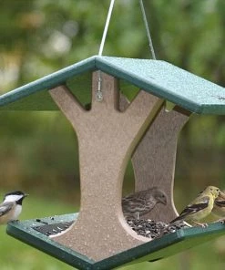 Birds Choice Recycled Hanging Fly-Thru Bird Feeder Bird Feeders